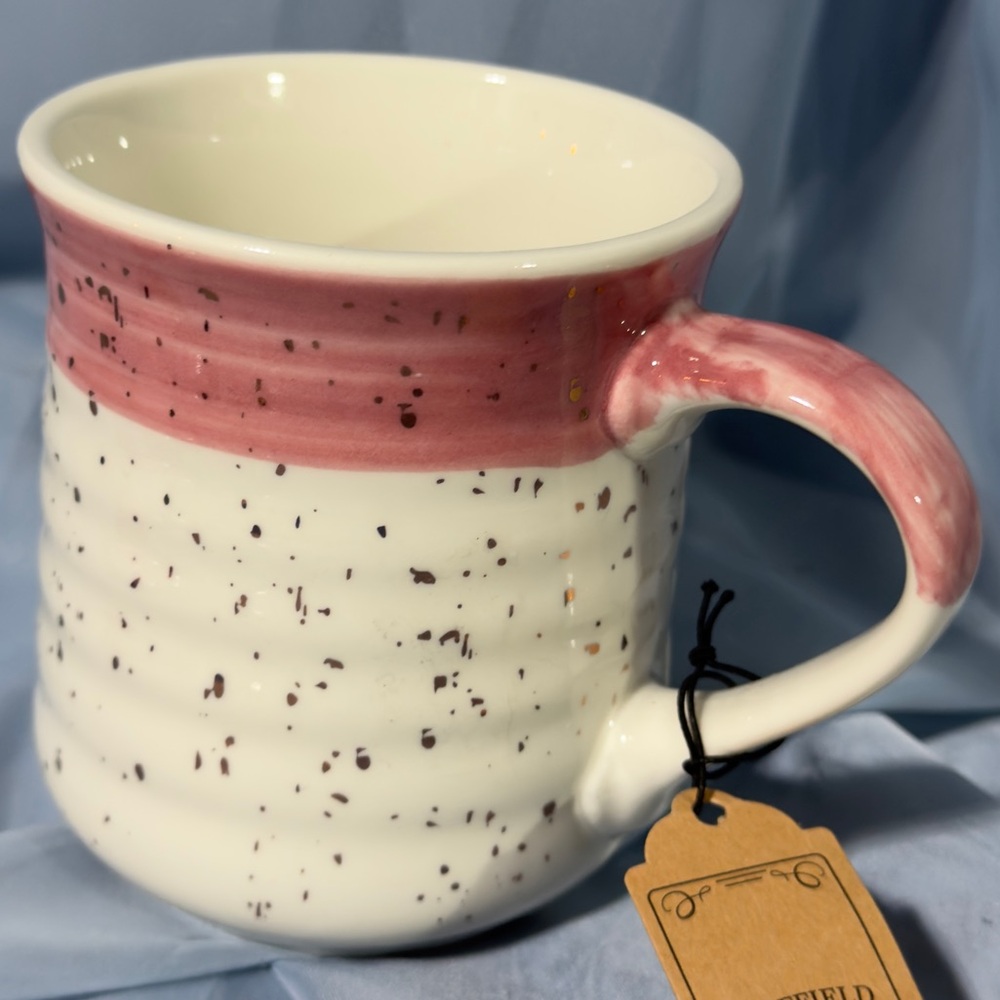 Sheffield Home Speckled Pink and Cream Ceramic Mug NWT